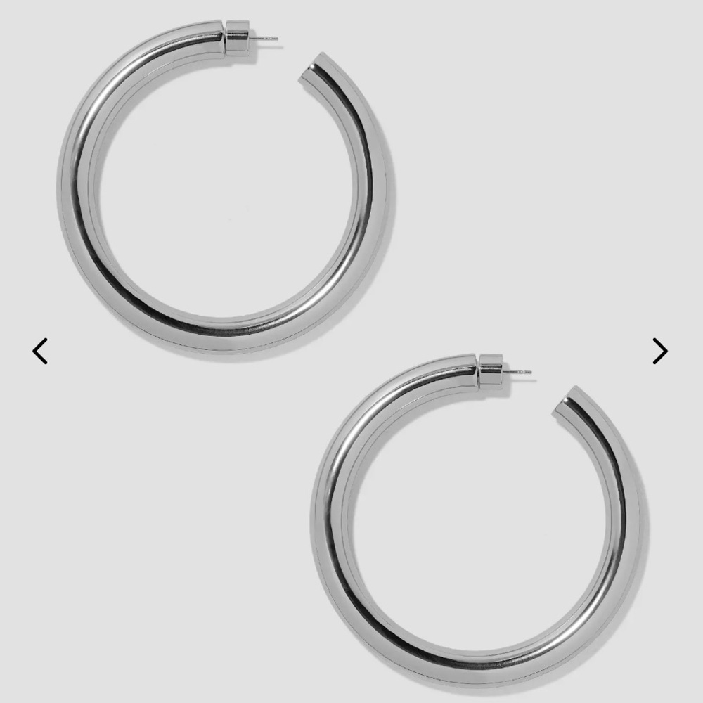 Silver Chunky Hoop Earrings